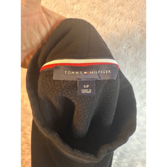 Vintage Y2K Preppy Tommy Hilfiger Black Mock Neck Cropped Sweatshirt WMNS S - Picture 4 of 5